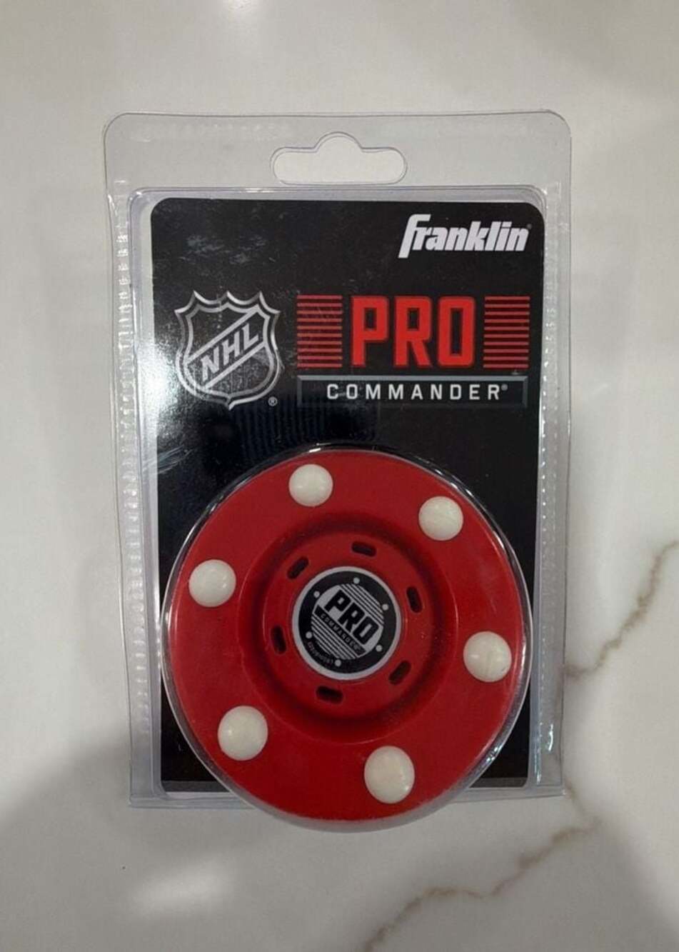 Franklin Sports NHL Pro Commander Street Hockey Puck Red New